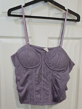 No Boundaries Lilac Lace Bustier Top Size Xxl (20)